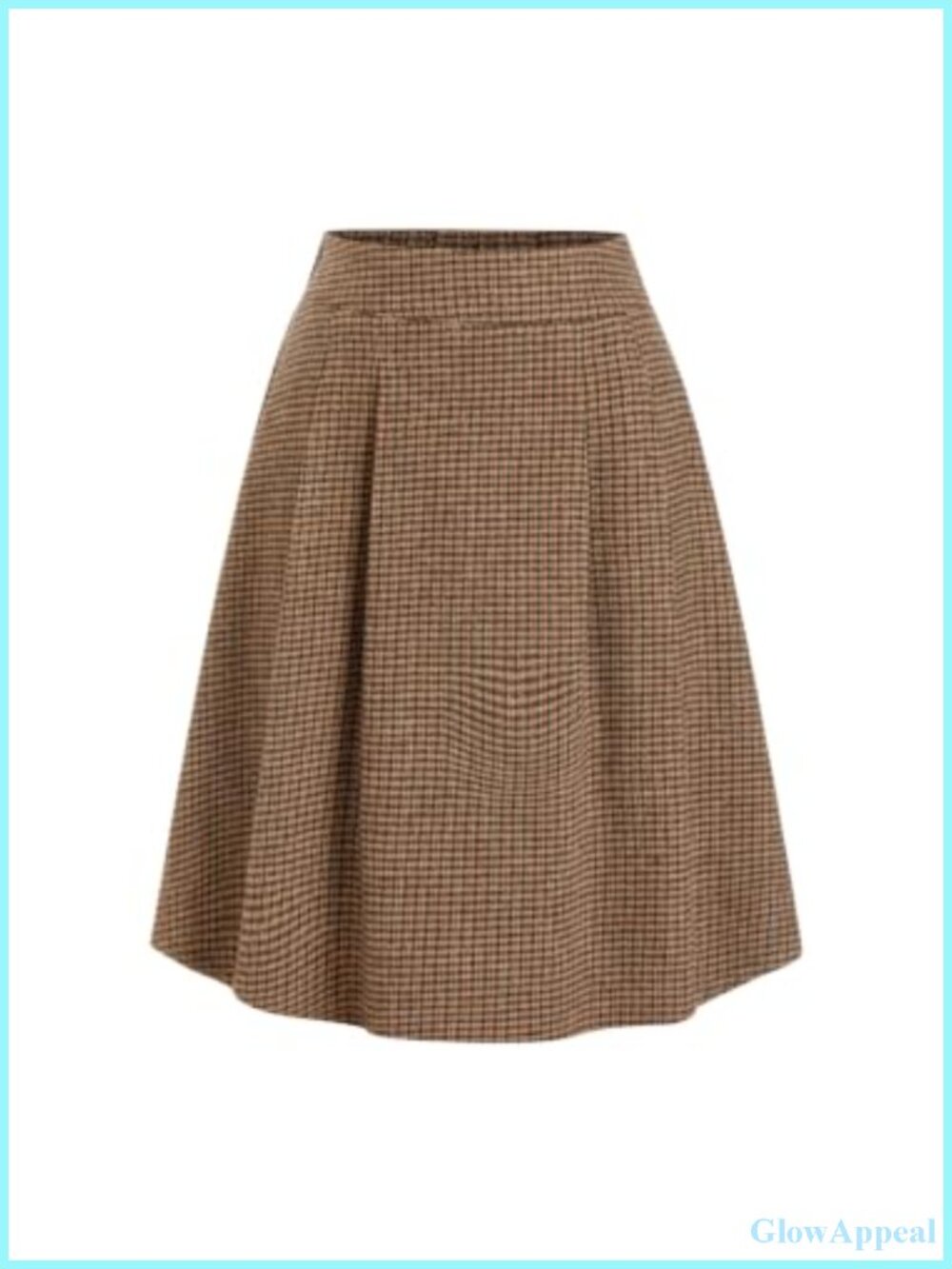 Plaid Pleated Midi Skirt with Pockets A Line Office Fall